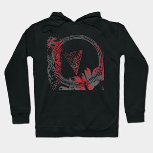 Iris red grey abstract design Hoodie